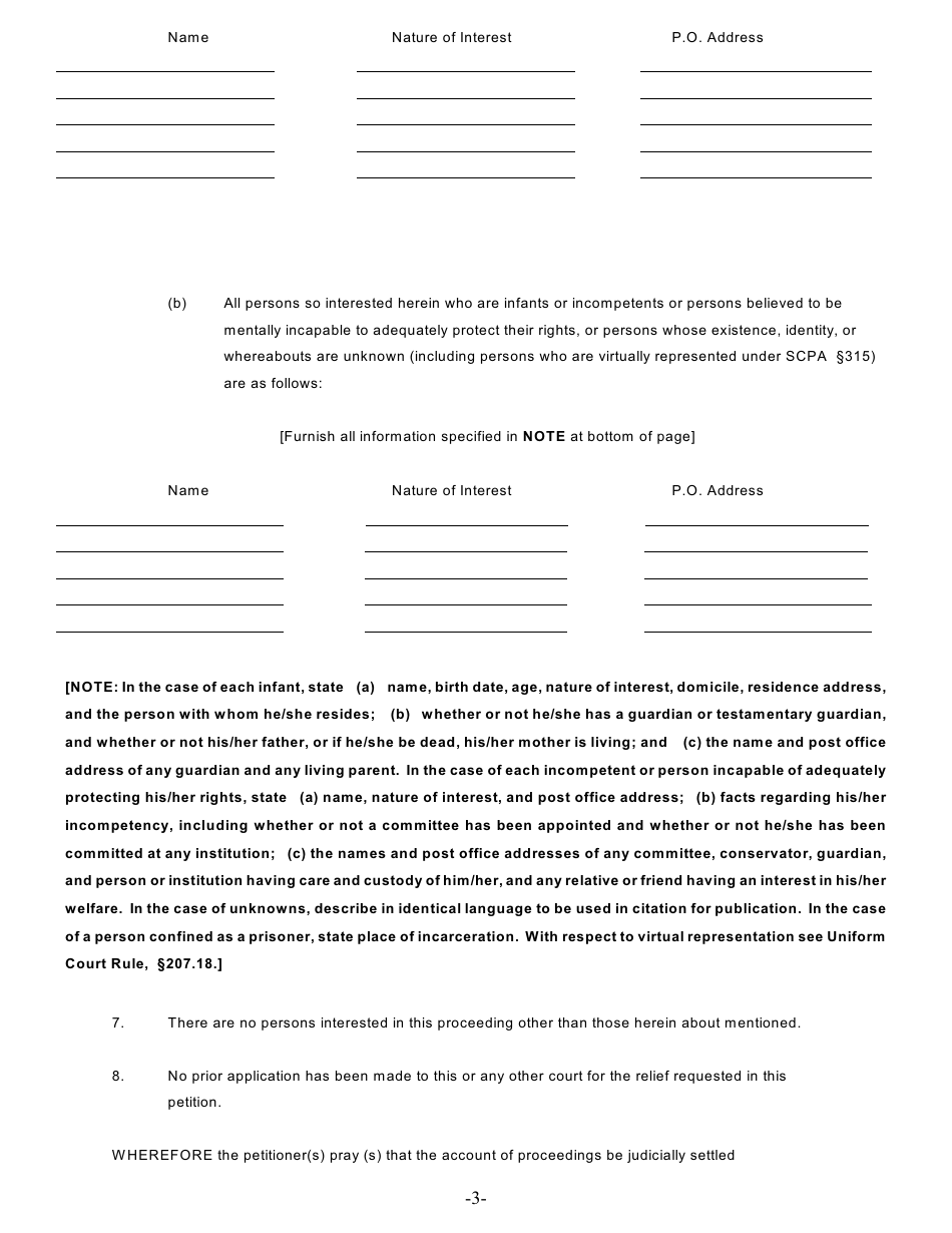 Form JA-1 Petition for Judicial Settlement of Account - New York, Page 3