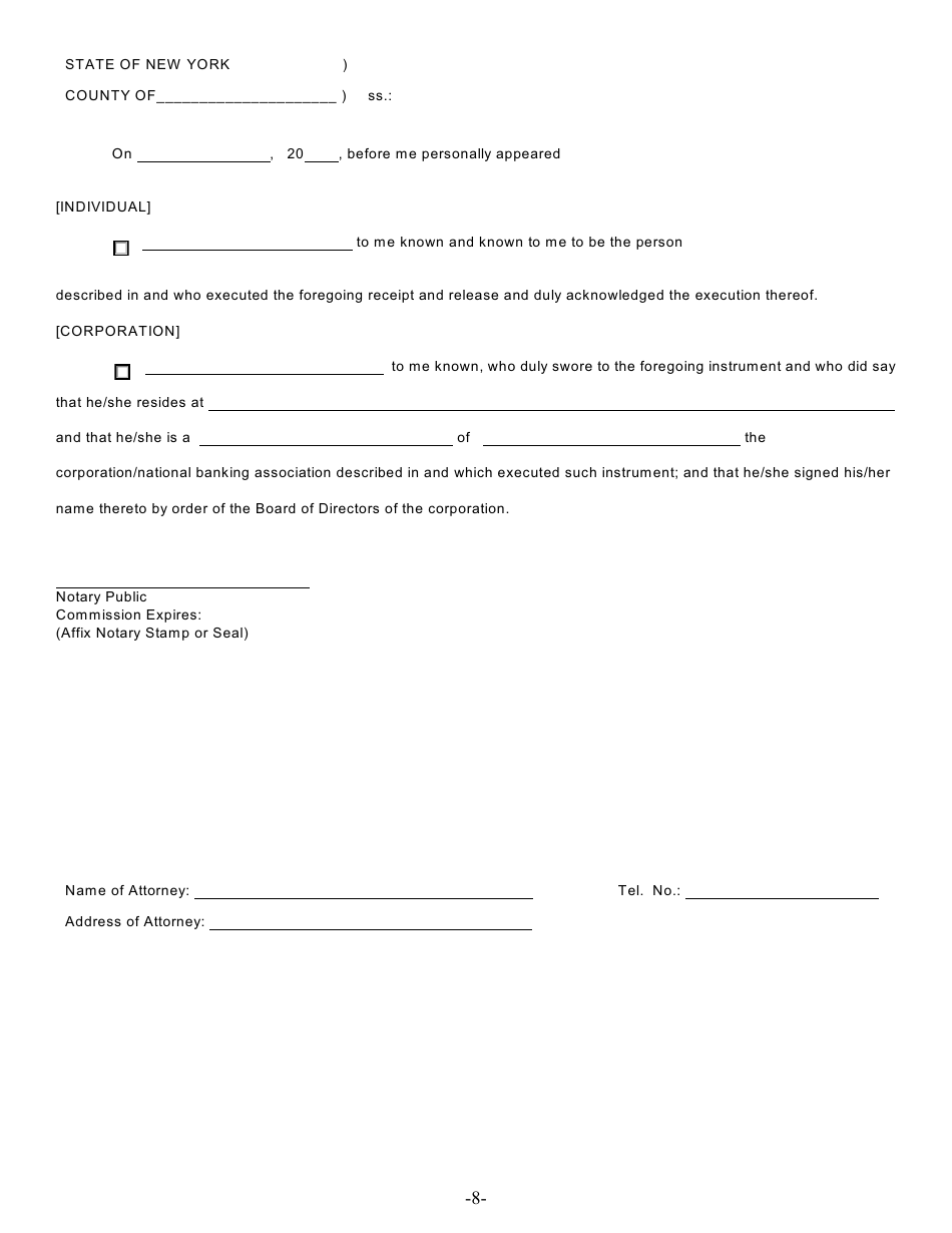 Form JA-1 Petition for Judicial Settlement of Account - New York, Page 8