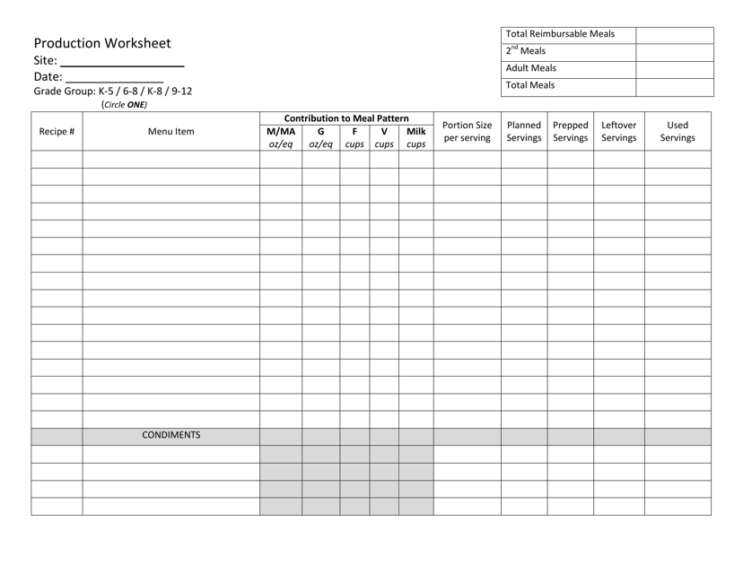 Arizona Production Worksheet Download Printable PDF | Templateroller