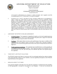 Food Program Permanent Service Agreement Form - Arizona, Page 10