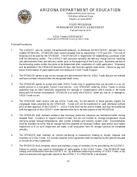 Food Program Permanent Service Agreement Form - Arizona, Page 13