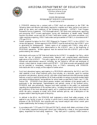 Food Program Permanent Service Agreement Form - Arizona, Page 6