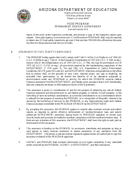 Food Program Permanent Service Agreement Form - Arizona, Page 7