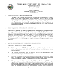 Food Program Permanent Service Agreement Form - Arizona, Page 8