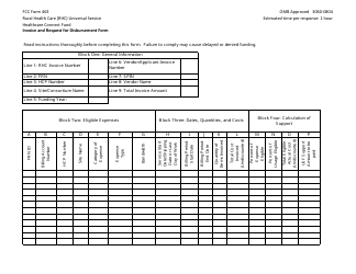 Document preview: FCC Form 463 Invoice and Request for Disbursement Form