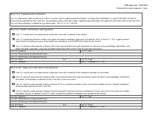FCC Form 463 Invoice and Request for Disbursement Form, Page 2