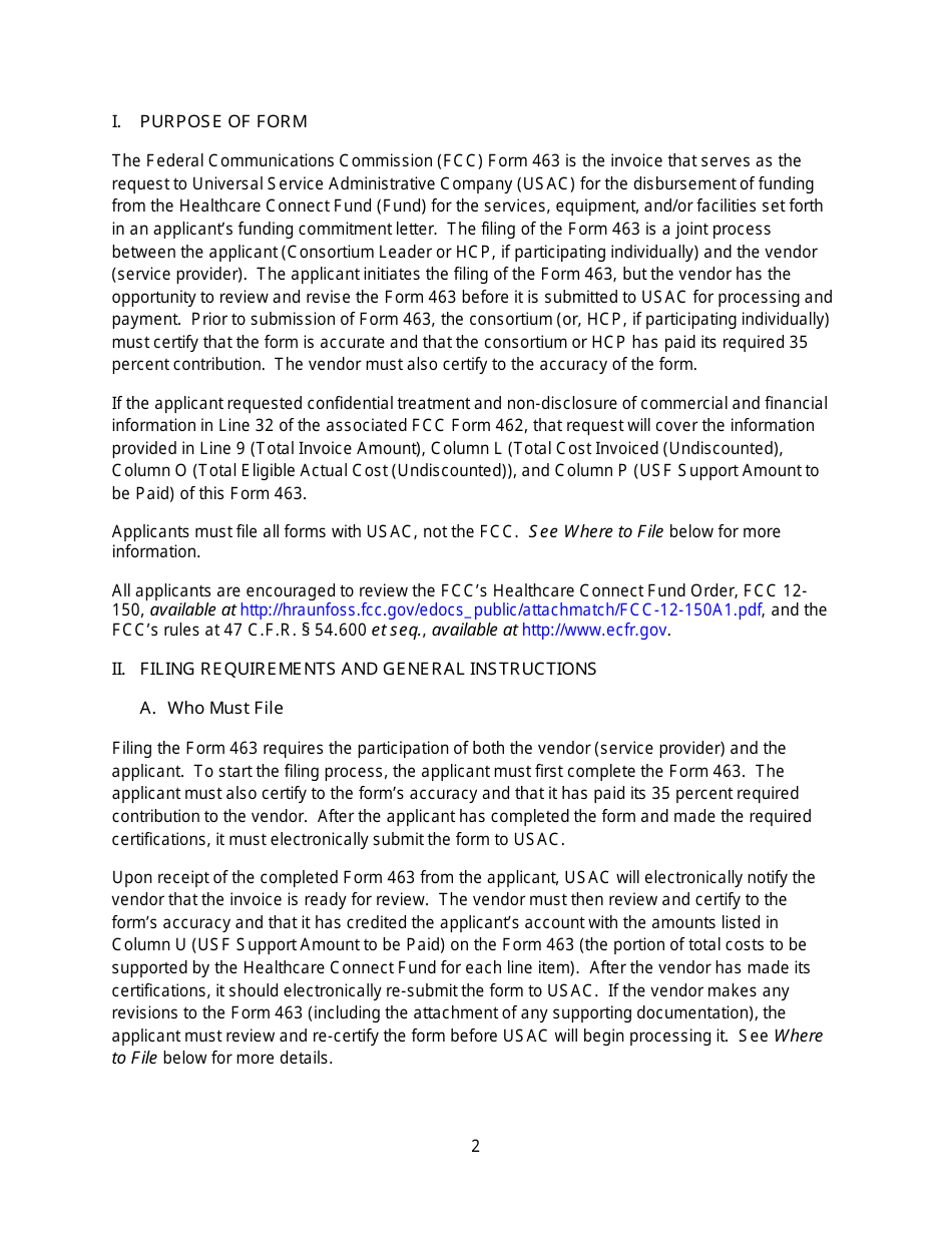 FCC Form 463 Invoice and Request for Disbursement Form, Page 5