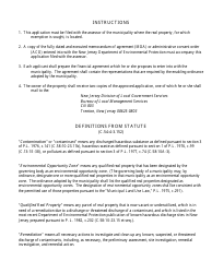 Form E.O.Z. -1 Application for Real Property Tax Exemption for Certain Contaminated Real Property - Environmental Opportunity Zone Act Chapter 413, Public Laws 1995 - New Jersey, Page 2