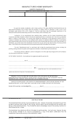 Document preview: VA Form 26-8599 Manufactured Home Warranty