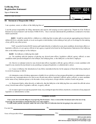 FPPC Form 601 Lobbying Firm Registration Statement - California, Page 5