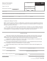 FPPC Form 606 Notice of Termination - California, Page 2