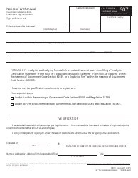 FPPC Form 607 Notice of Withdrawal - California, Page 2