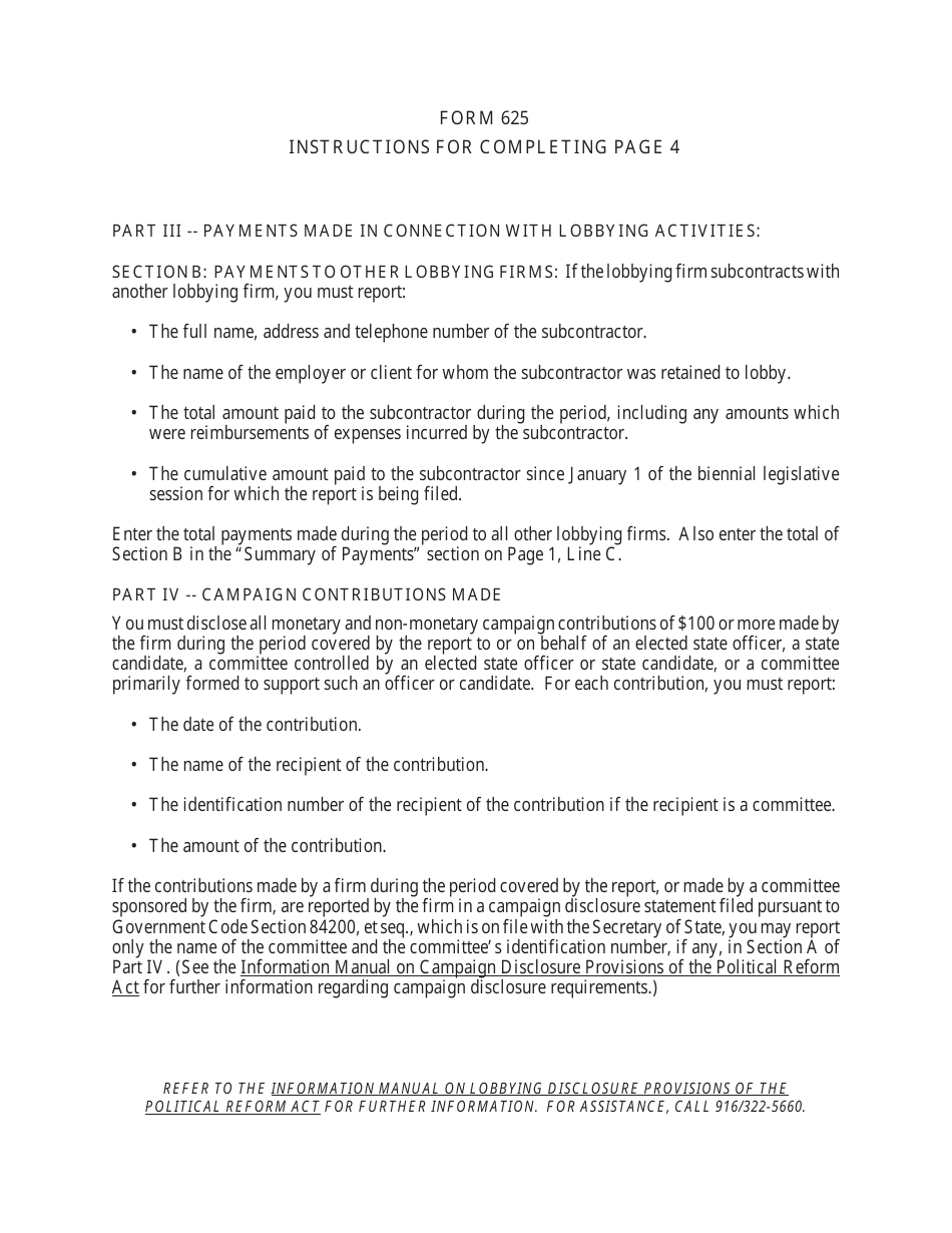 FPPC Form 625 Report of Lobbying Firm - California, Page 9