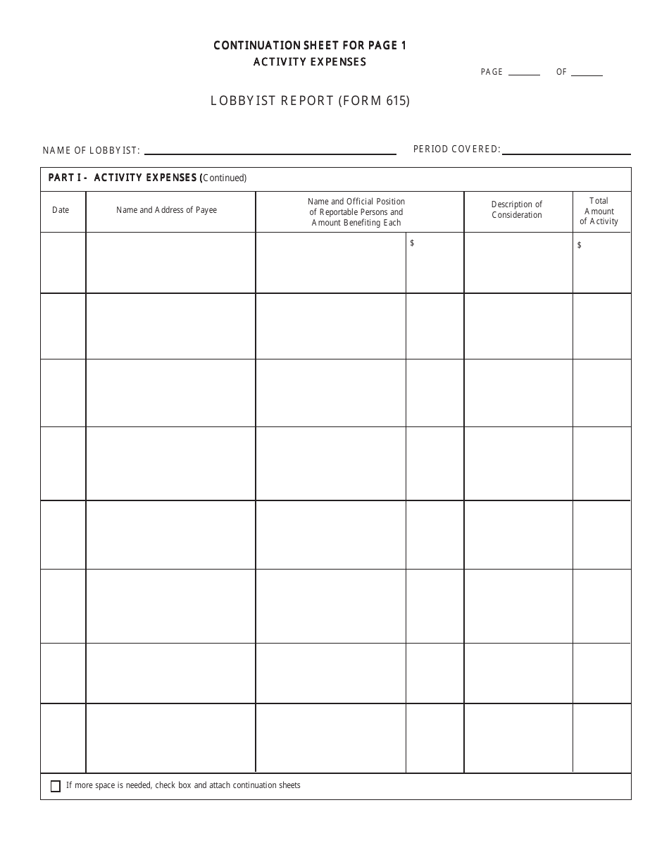 FPPC Form 615 Lobbyist Report - California, Page 4