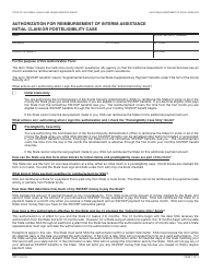 Document preview: Form SSP14 Authorization for Reimbursement of Interim Assistance Initial Claim or Posteligibility Case - California