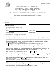 Document preview: Form RP-466-F [SULLIVAN] Application for Volunteer Firefighters / Volunteer Ambulance Workers Exemption (For Use in Sullivan County Only) - New York