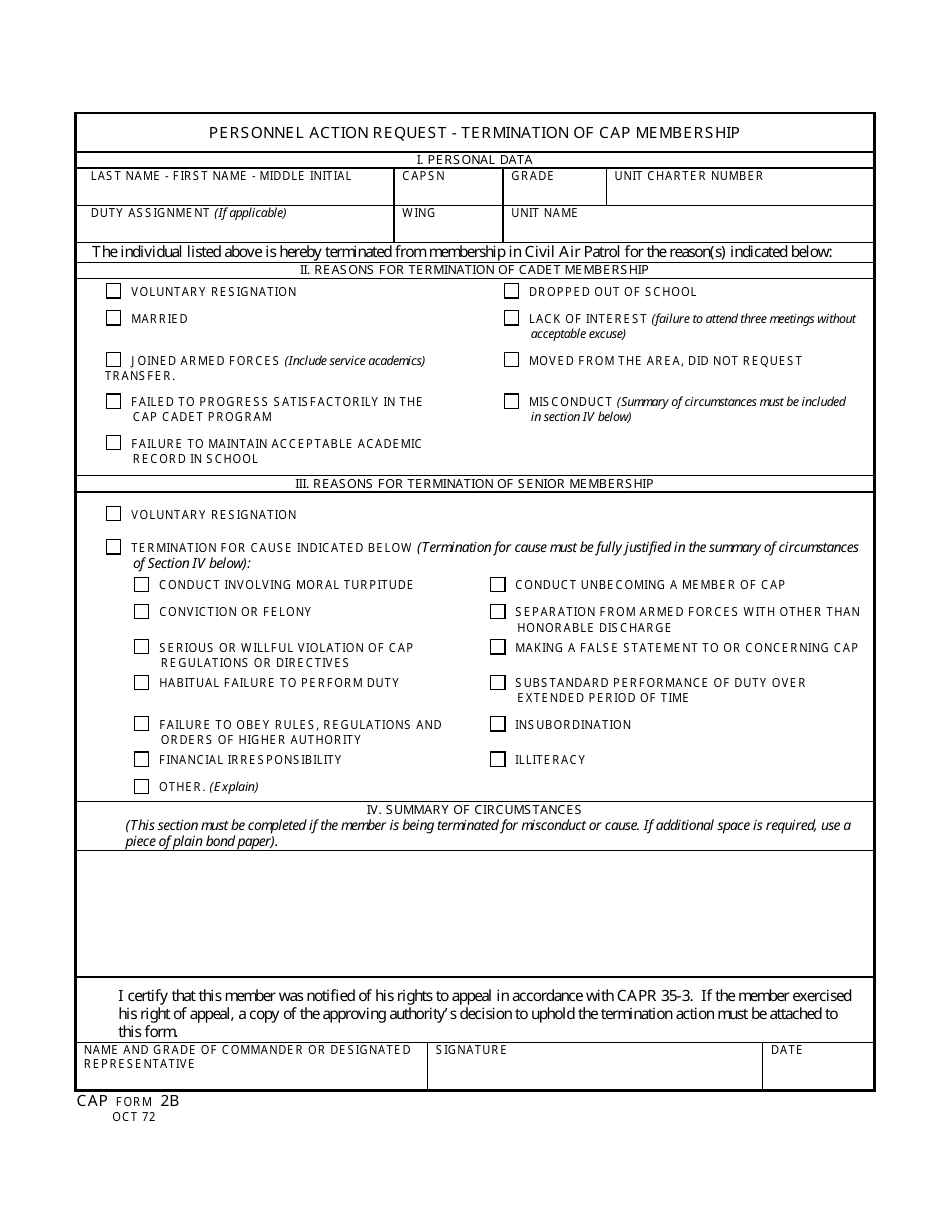 CAP Form 2B - Fill Out, Sign Online and Download Fillable PDF ...