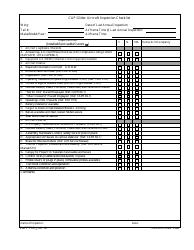 Document preview: CAP Form 71G CAP Glider Aircraft Inspection Checklist