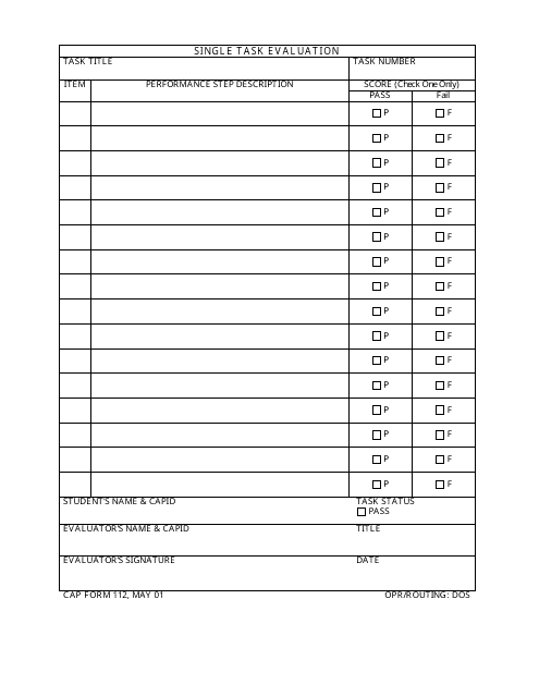 CAP Form 112  Printable Pdf