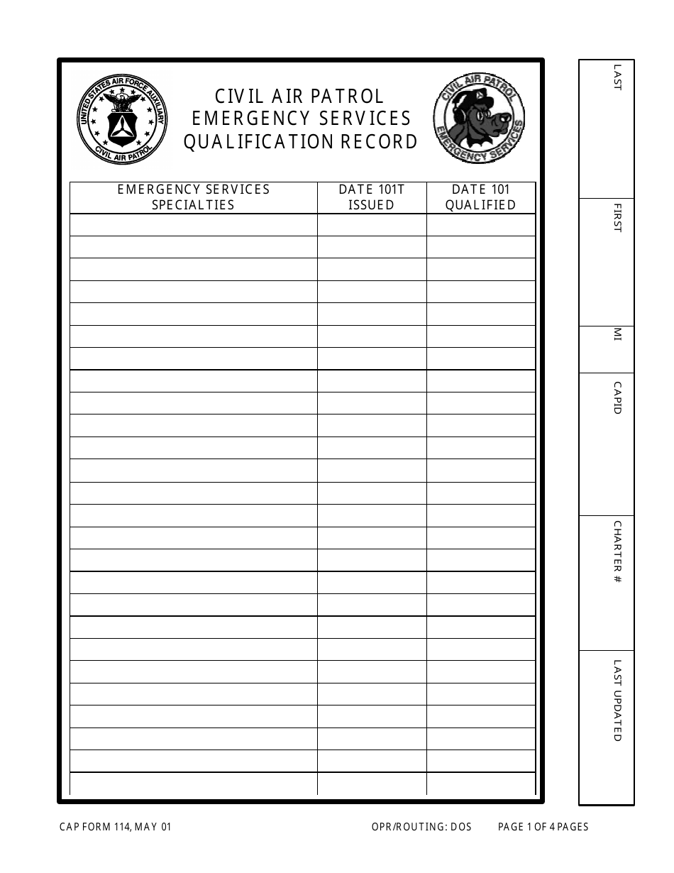 CAP Form 114 Fill Out, Sign Online and Download Printable PDF