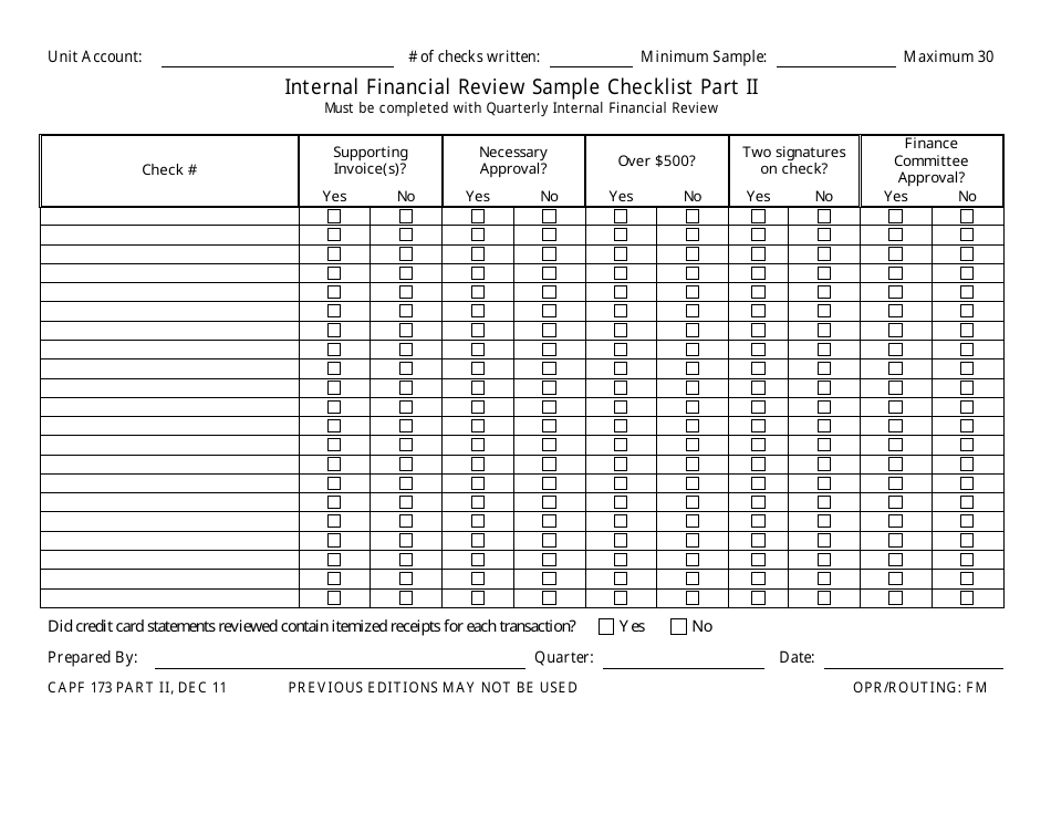 CAP Form 173 Fill Out, Sign Online and Download Fillable PDF