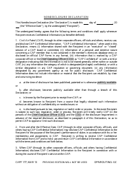 CAP Form 177 Nondisclosure Declaration