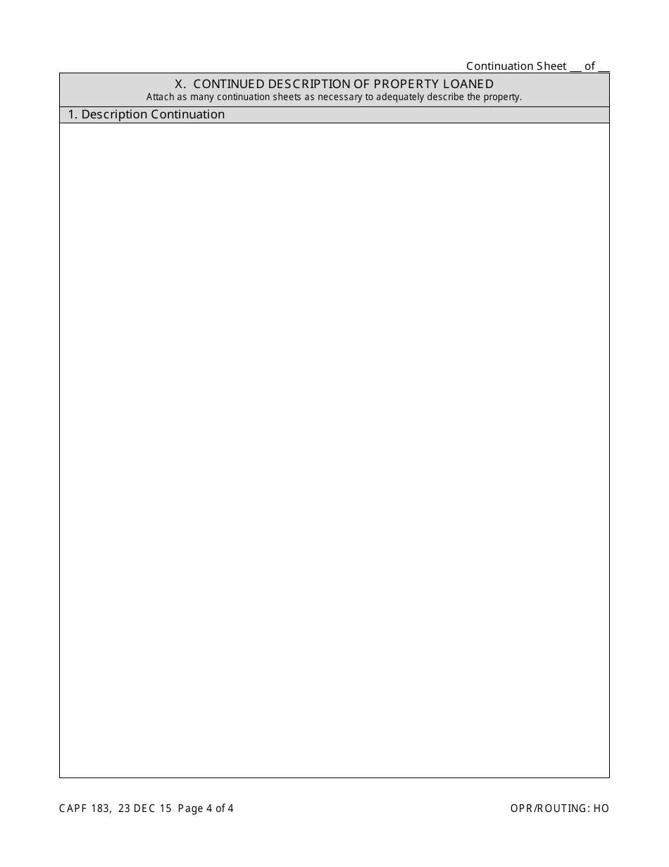 CAP Form 183 Loan of CAP Historical Materials, Page 4