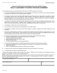 Document preview: Form DHCS4491 Health Assessment Provider Program Agreement - California