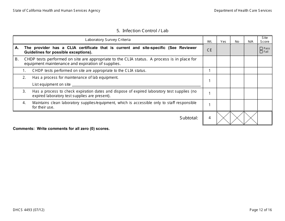 Form DHCS4493 Facility Review Tool - California, Page 12