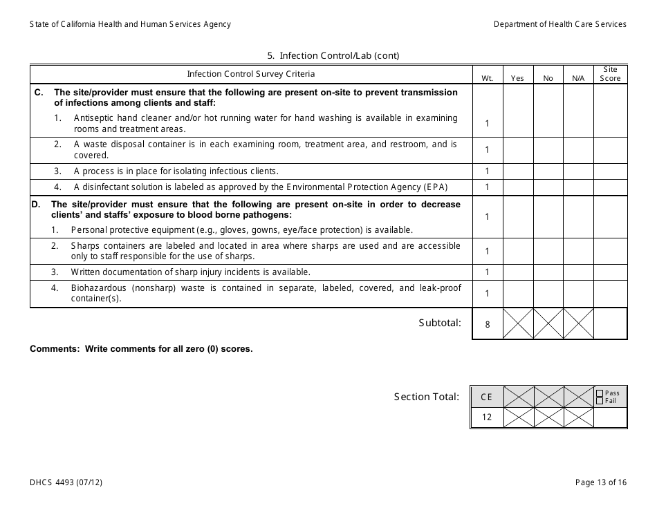 Form DHCS4493 Facility Review Tool - California, Page 13