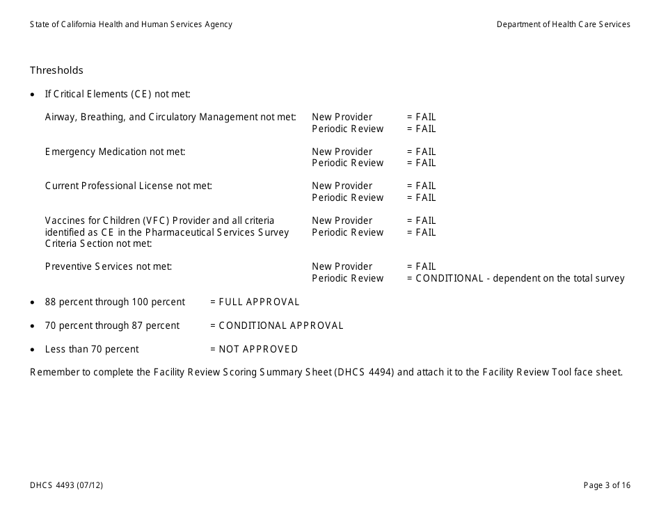 Form DHCS4493 Facility Review Tool - California, Page 3