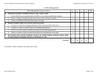 Form DHCS4493 Facility Review Tool - California, Page 7