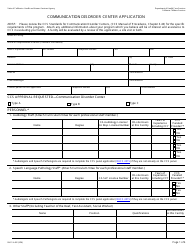 Form DHCS4482 Communication Disorder Center Application - California