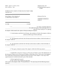Form 1-B Verified Schedule (Agency) - New York