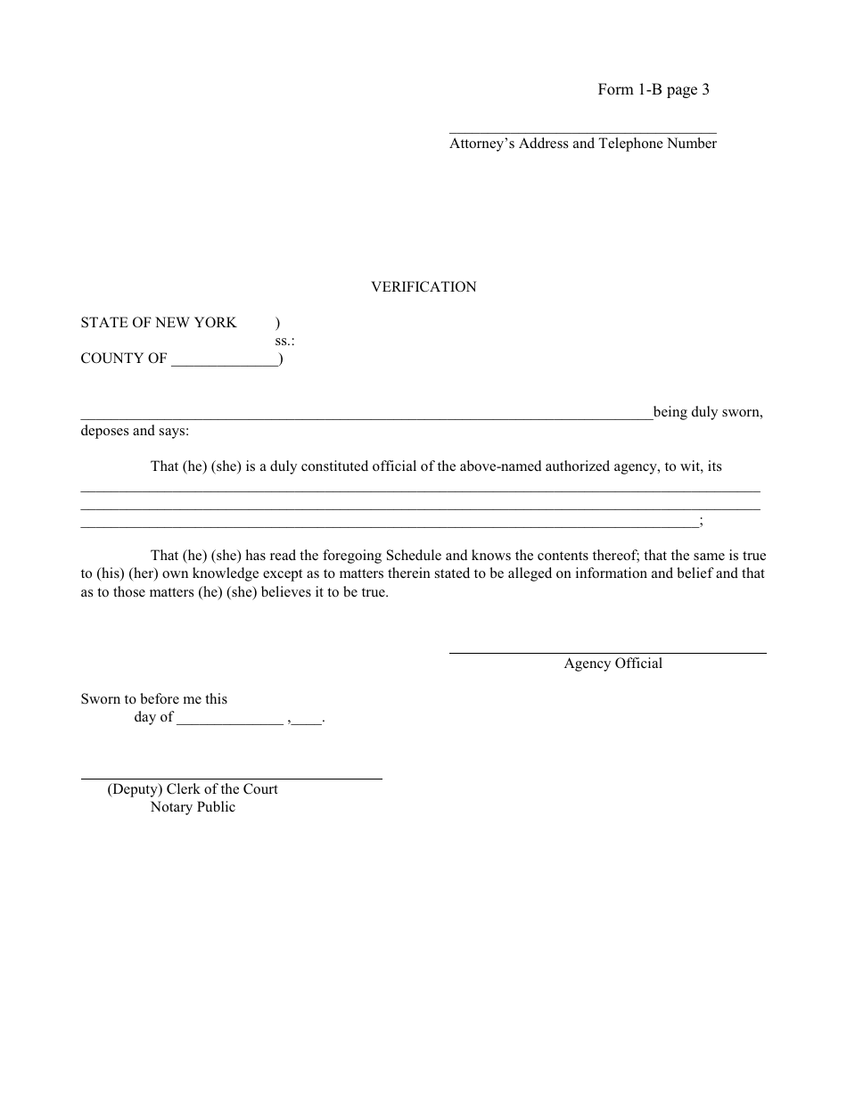 Form 1-B Verified Schedule (Agency) - New York, Page 3