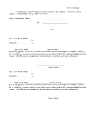 Form 2-A Agreement of Adoption and Consent (Agency) - New York, Page 2