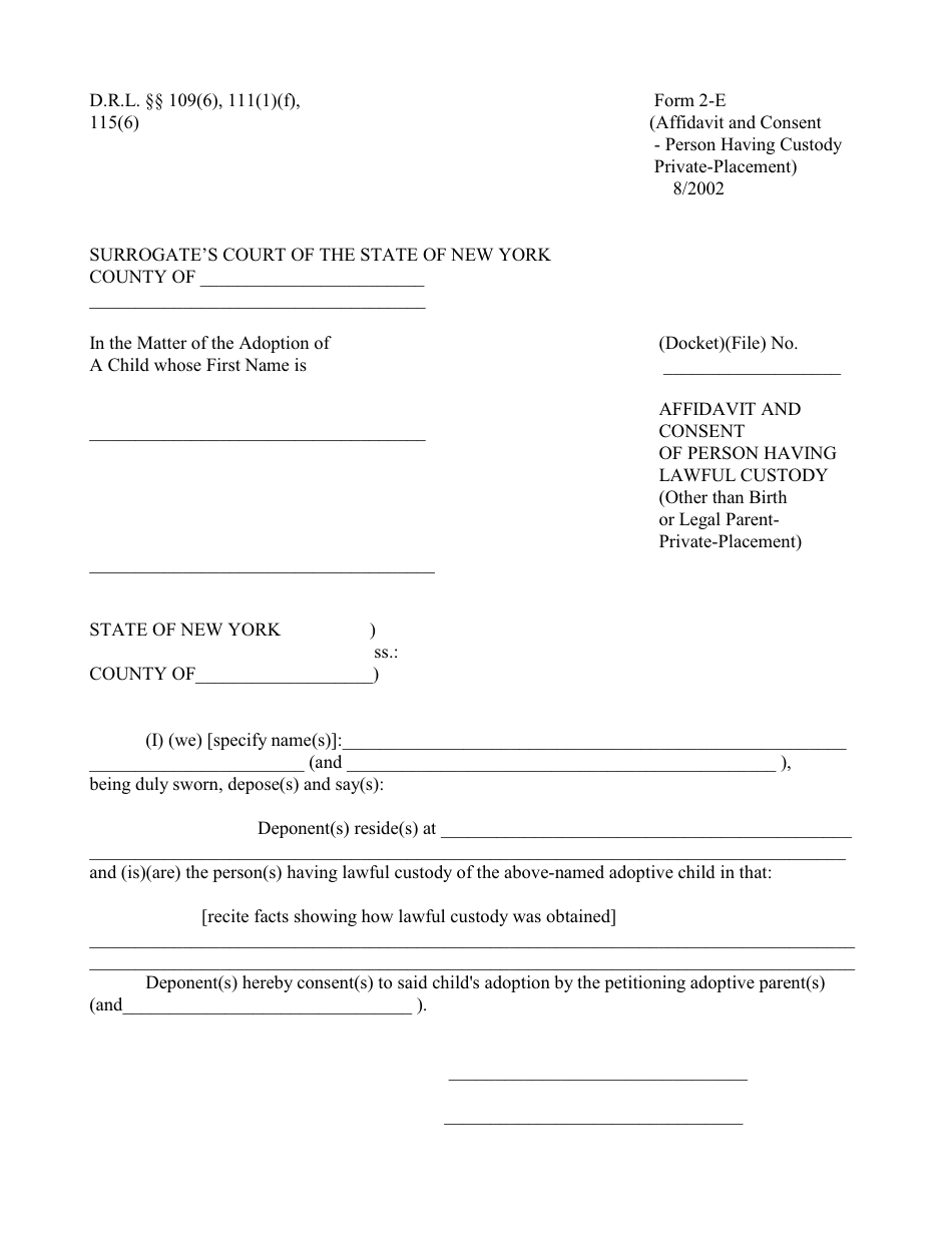 forms judicial consent adoption new york