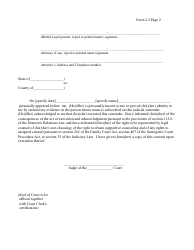 Form 2-F Judicial Consent(Birth or Legal Parent -- Private-Placement) - New York, Page 2