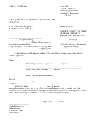 Document preview: Form 2-FA Judicial Consent of Birth or Legal Parent to Adoption by Step-Parent - New York