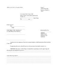 Document preview: Form 3 Order Directing Service of Notice - New York