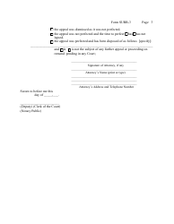 Form 10-C &quot;Affidavit Regarding Status of Appeal&quot; - New York, Page 3
