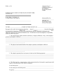 Form 7 &quot;Report of Investigation - Private-Placement&quot; - New York