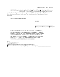 Form 14-A Order of Incorporation of Post-adoption Contact Agreement - New York, Page 2