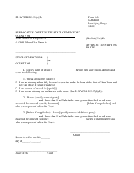 Document preview: Form 8-B Affidavit Identifying Party - New York