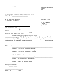 Document preview: Form 10-A Supplemental Affidavit (Agency) - New York
