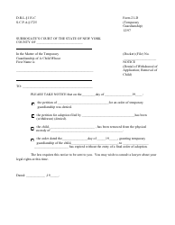 Form 21-D Notice (Denial of Withdrawal of Application; Removal of Child) - New York