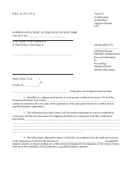Form 23 &quot;Affidavit and Report (Disinterested Person-Certification by Proceeding) Adoptive Parent (Private-Placement)&quot; - New York
