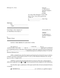 Form 24 Order (Certification as a Qualified Adoptive by Parent) - New York