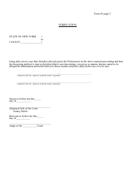 Form 26 Petition for Extension of Expired Certification (Private Placement) - New York, Page 2