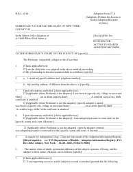 Document preview: Form 27-A Petition for Access to Sealed Adoption Records - New York